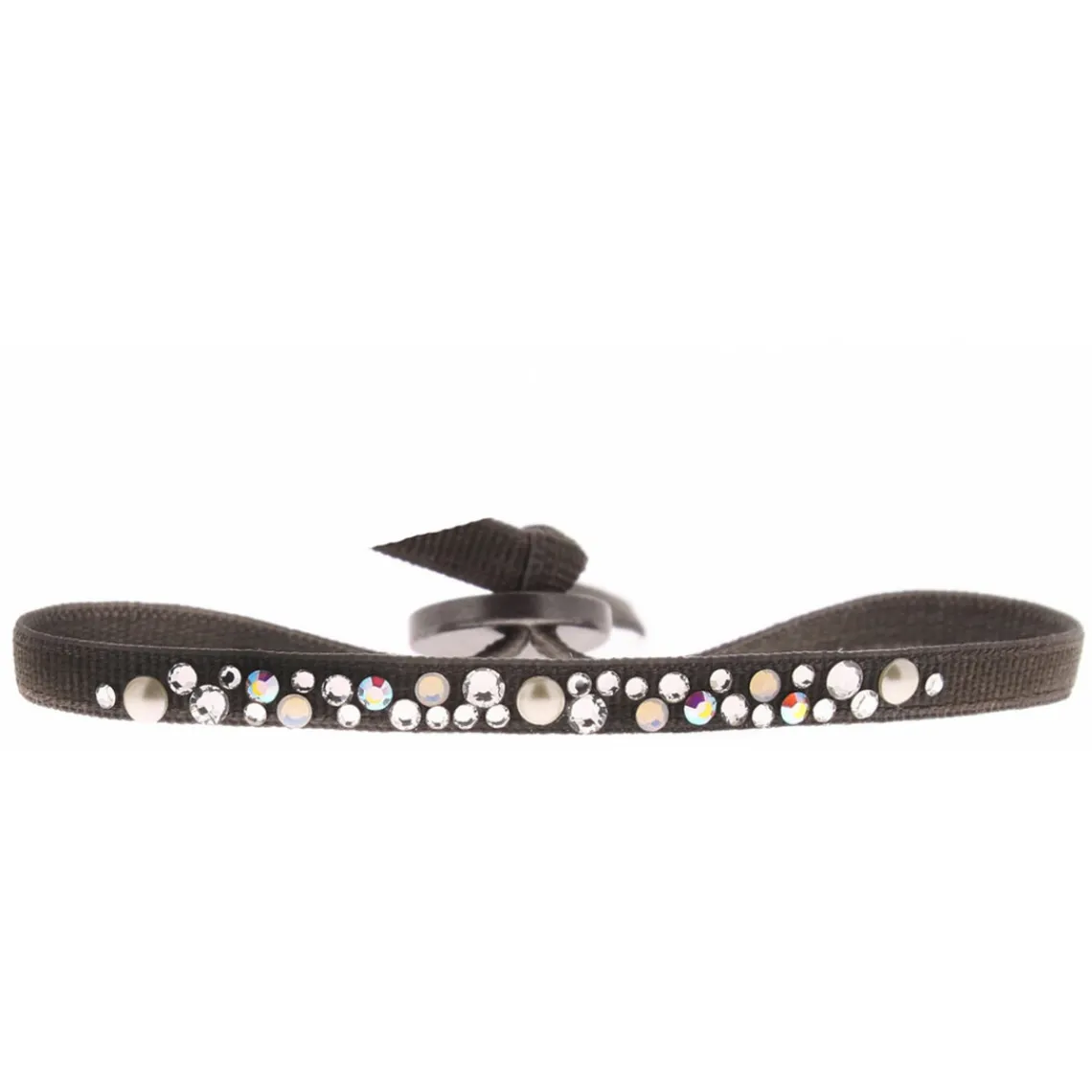 Les Interchangeables Bracelet A36653 - Bracelet Tissu Marron Cristaux de haute qualité Femme | Femme Bracelet