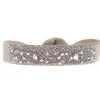 Les Interchangeables Bracelet A36454 - Bracelet Tissu Beige Cristaux de haute qualité Femme | Femme Bracelet