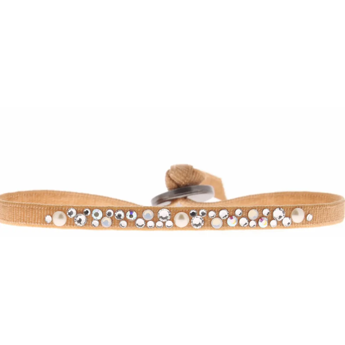 Les Interchangeables Bracelet A36710 - Bracelet Tissu Orange Cristaux de haute qualité Femme | Femme Bracelet