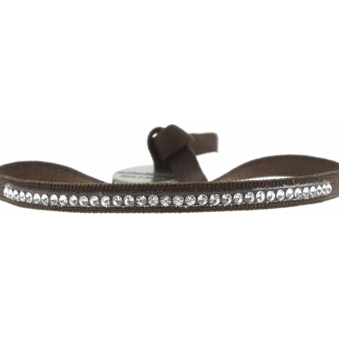Les Interchangeables Bracelet A17646 - Bracelet Tissu Marron Cristaux de haute qualité Femme | Femme Bracelet