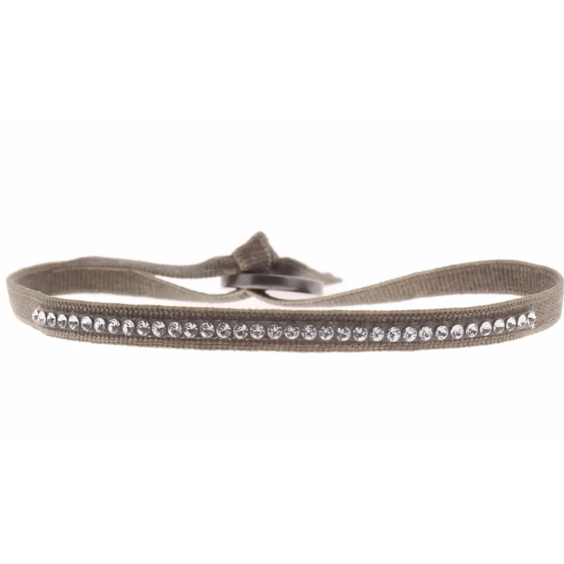 Les Interchangeables Bracelet A31426 - Bracelet Tissu Marron Cristaux de haute qualité Femme | Femme Bracelet