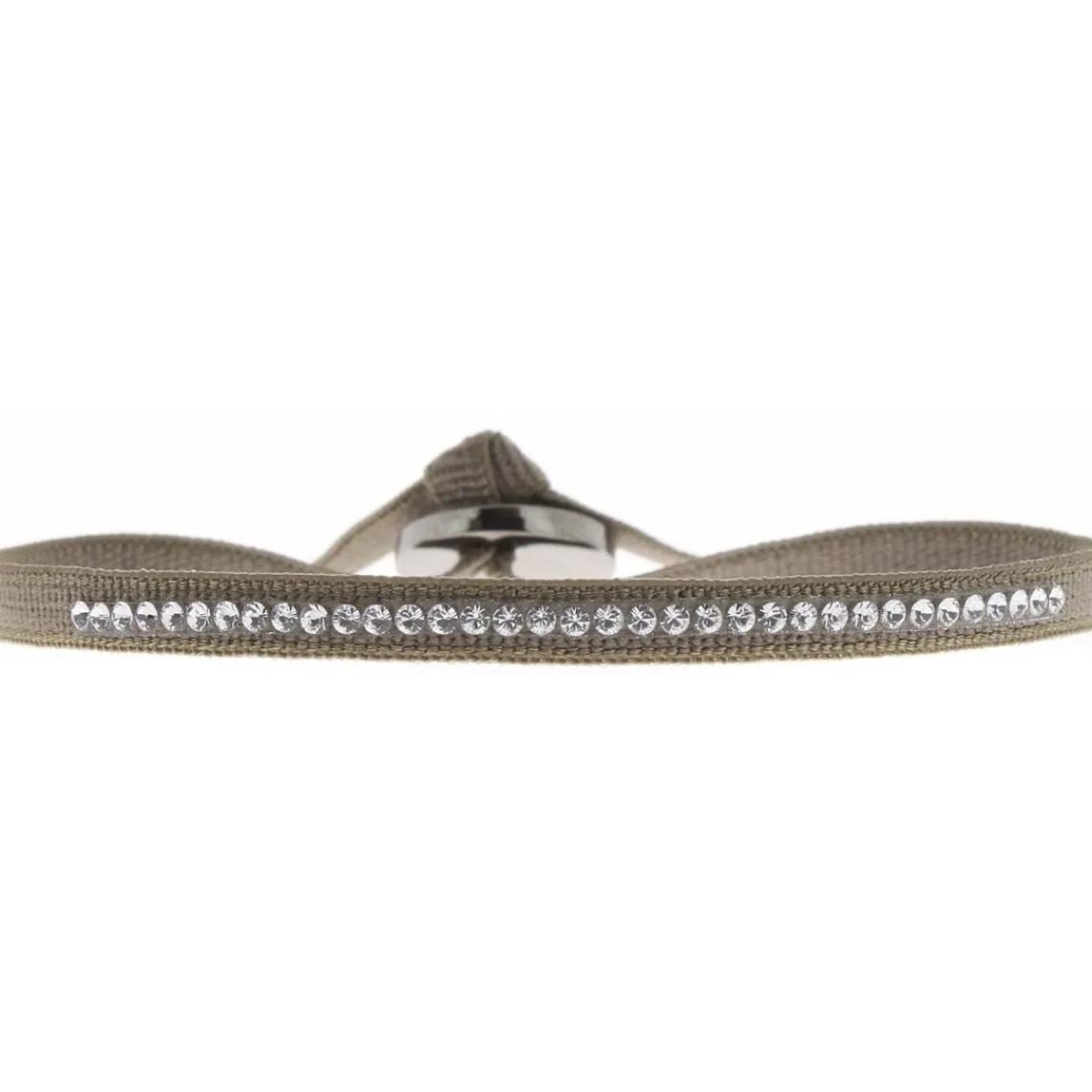 Les Interchangeables Bracelet A36394 - Bracelet Tissu Marron Cristaux de haute qualité Femme | Femme Bracelet