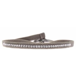 Les Interchangeables Bracelet A31586 - Bracelet Tissu Marron Cristaux de haute qualité Femme | Femme Bracelet