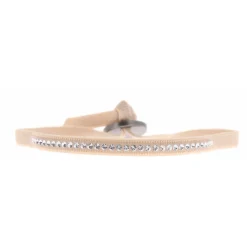 Les Interchangeables Bracelet A36247 - Bracelet Tissu Beige Cristaux de haute qualité Femme | Femme Bracelet