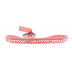 Les Interchangeables Bracelet A31504 - Bracelet Tissu Orange Cristaux de haute qualité Femme | Femme Bracelet