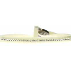 Les Interchangeables Bracelet A17640 - Bracelet Tissu Beige Cristaux de haute qualité Femme | Femme Bracelet