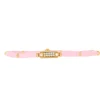 Les Interchangeables Bracelet A58621 - Mini Plaque 2 Rangs Perle Gomme Rose Femme | Femme Bracelet