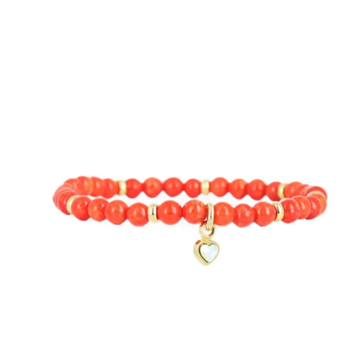 Les Interchangeables Bracelet A59902 - Perle Coeur Corail Femme | Femme Bracelet