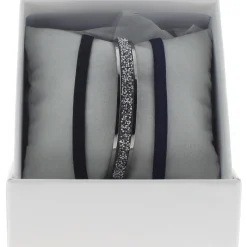 Les Interchangeables Bracelet A47071 - Bracelet Coffret Jonc Ruban Ruthenium Femme | Femme Bracelet