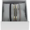 Les Interchangeables Bracelet A47069 - Bracelet Coffret Jonc Ruban Or Jaune Cristal Femme | Femme Bracelet