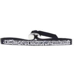 Les Interchangeables Bracelet A37032 - Bracelet Tissu Noir Cristaux de haute qualité Femme | Femme Bracelet