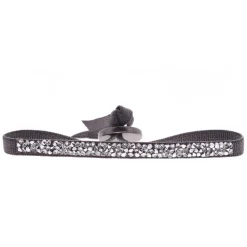 Les Interchangeables Bracelet A39542 - Bracelet Tissu Gris Cristaux de haute qualité Femme | Femme Bracelet