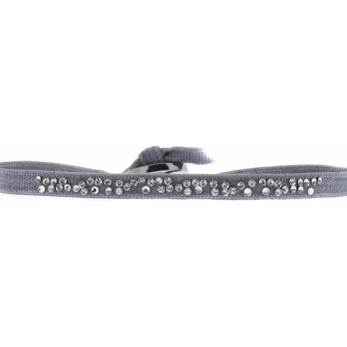 Les Interchangeables Bracelet A34660 - Bracelet Tissu Gris Cristaux de haute qualité Femme | Femme Bracelet