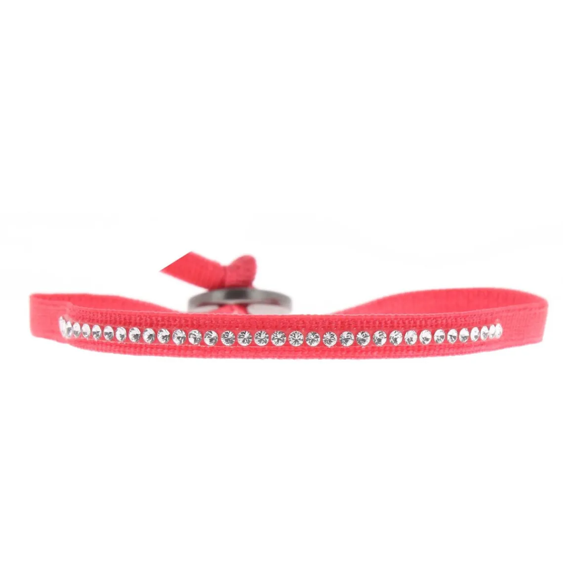 Les Interchangeables Bracelet A35355 - Bracelet Tissu Rouge Cristaux de haute qualité Femme | Femme Bracelet