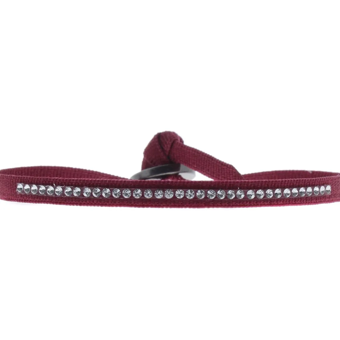 Les Interchangeables Bracelet A41132 - Bracelet Tissu Rouge Cristaux de haute qualité Femme | Femme Bracelet
