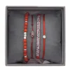 Les Interchangeables Bracelet A38647 - Bracelet Tissu Orange Cristaux de haute qualité Femme | Femme Bracelet