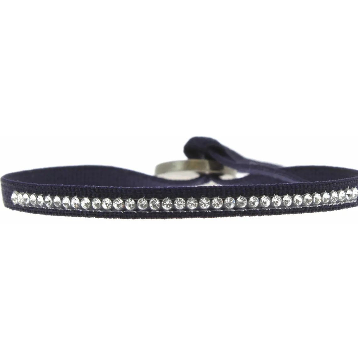 Les Interchangeables Bracelet A17656 - Bracelet Tissu Bleu Cristaux de haute qualité Femme | Femme Bracelet