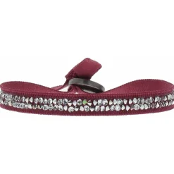 Les Interchangeables Bracelet A24934 - Bracelet Tissu Rouge Cristaux de haute qualité Femme | Femme Bracelet