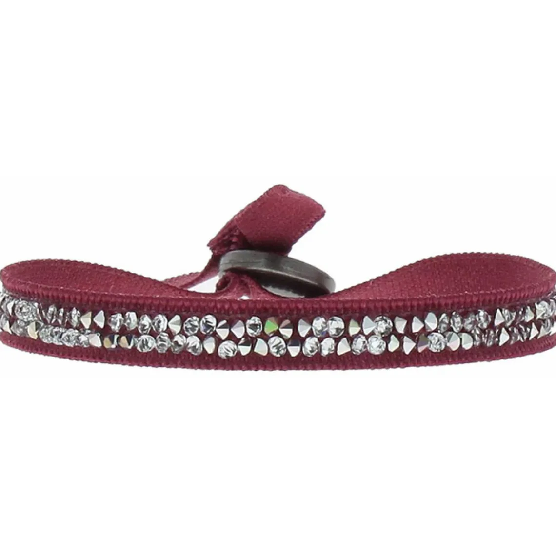 Les Interchangeables Bracelet A24934 - Bracelet Tissu Rouge Cristaux de haute qualité Femme | Femme Bracelet