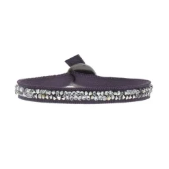 Les Interchangeables Bracelet A24949 - Bracelet Tissu Violet Cristaux de haute qualité Femme | Femme Bracelet