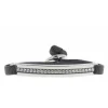 Les Interchangeables Bracelet A35316 - Bracelet Tissu Gris Cristaux de haute qualité Femme | Femme Bracelet