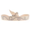 Les Interchangeables Bracelet A37942 - Bracelet Tissu Beige Cristaux de haute qualité Femme | Femme Bracelet