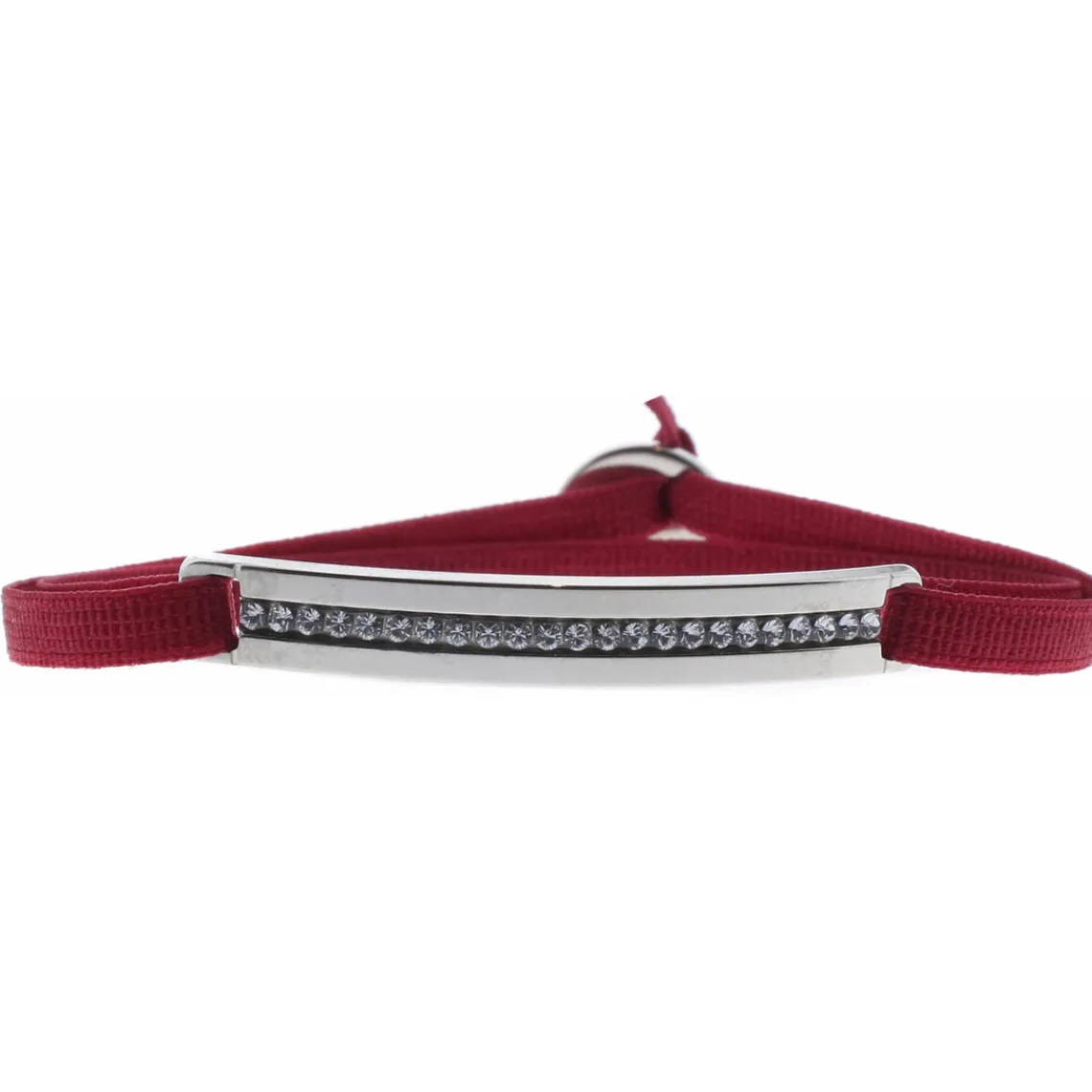 Les Interchangeables Bracelet A41184 - Bracelet Tissu Rouge Cristaux de haute qualité Femme | Femme Bracelet