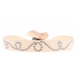 Les Interchangeables Bracelet A37939 - Bracelet Tissu Rose Cristaux de haute qualité Femme | Femme Bracelet