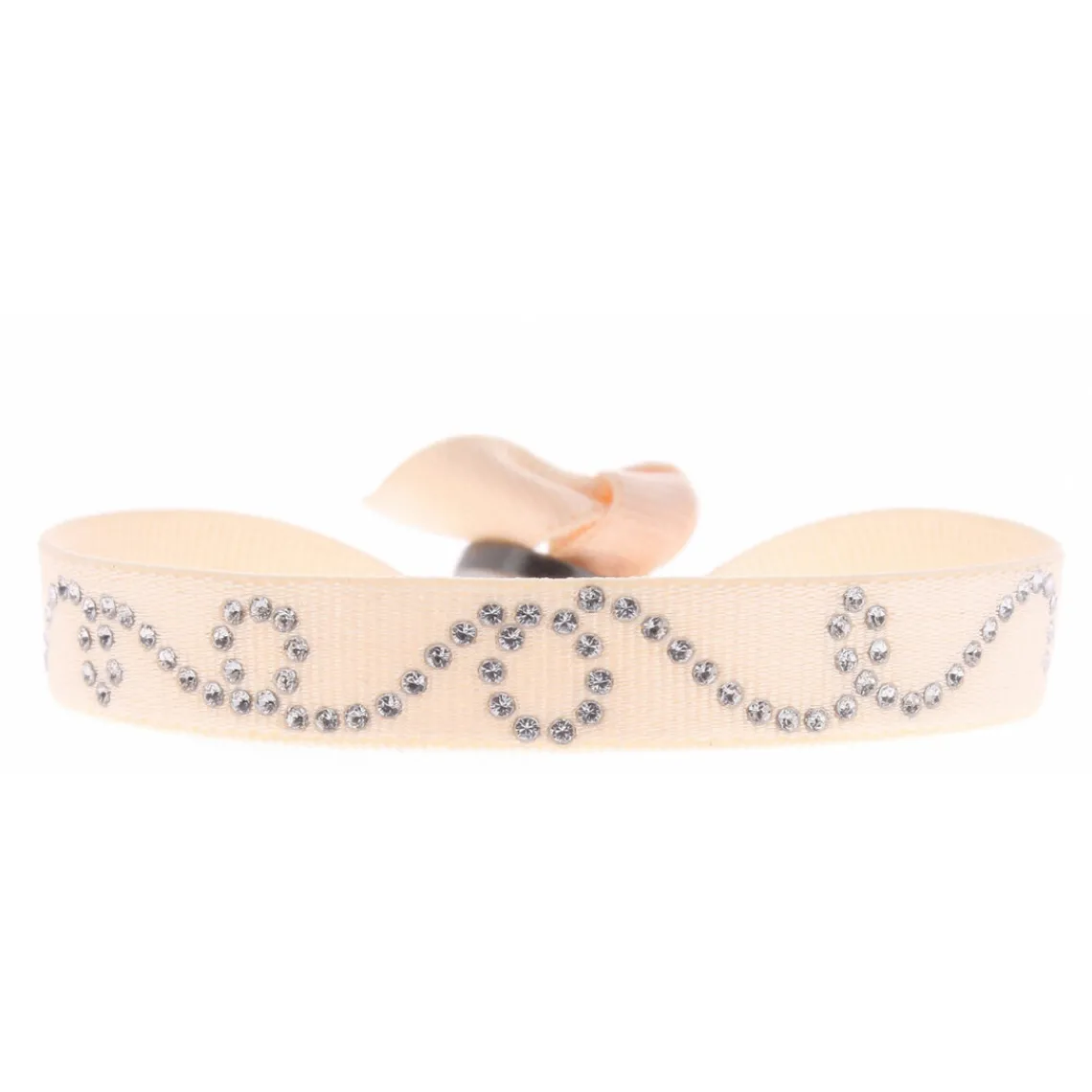 Les Interchangeables Bracelet A37939 - Bracelet Tissu Rose Cristaux de haute qualité Femme | Femme Bracelet