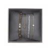 Les Interchangeables Bracelet A38634 - Bracelet Tissu Beige Cristaux de haute qualité Femme | Femme Bracelet