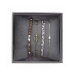 Les Interchangeables Bracelet A38634 - Bracelet Tissu Beige Cristaux de haute qualité Femme | Femme Bracelet