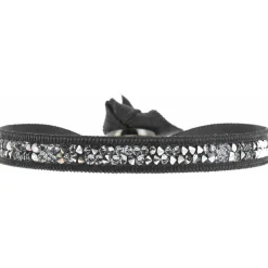 Les Interchangeables Bracelet A24956 - Bracelet Tissu Gris Cristaux de haute qualité Femme | Femme Bracelet