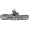 Les Interchangeables Bracelet A24986 - Bracelet Tissu Beige Cristaux de haute qualité Femme | Femme Bracelet