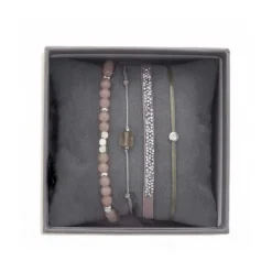 Les Interchangeables Bracelet A38637 - Bracelet Tissu Rose Cristaux de haute qualité Femme | Femme Bracelet
