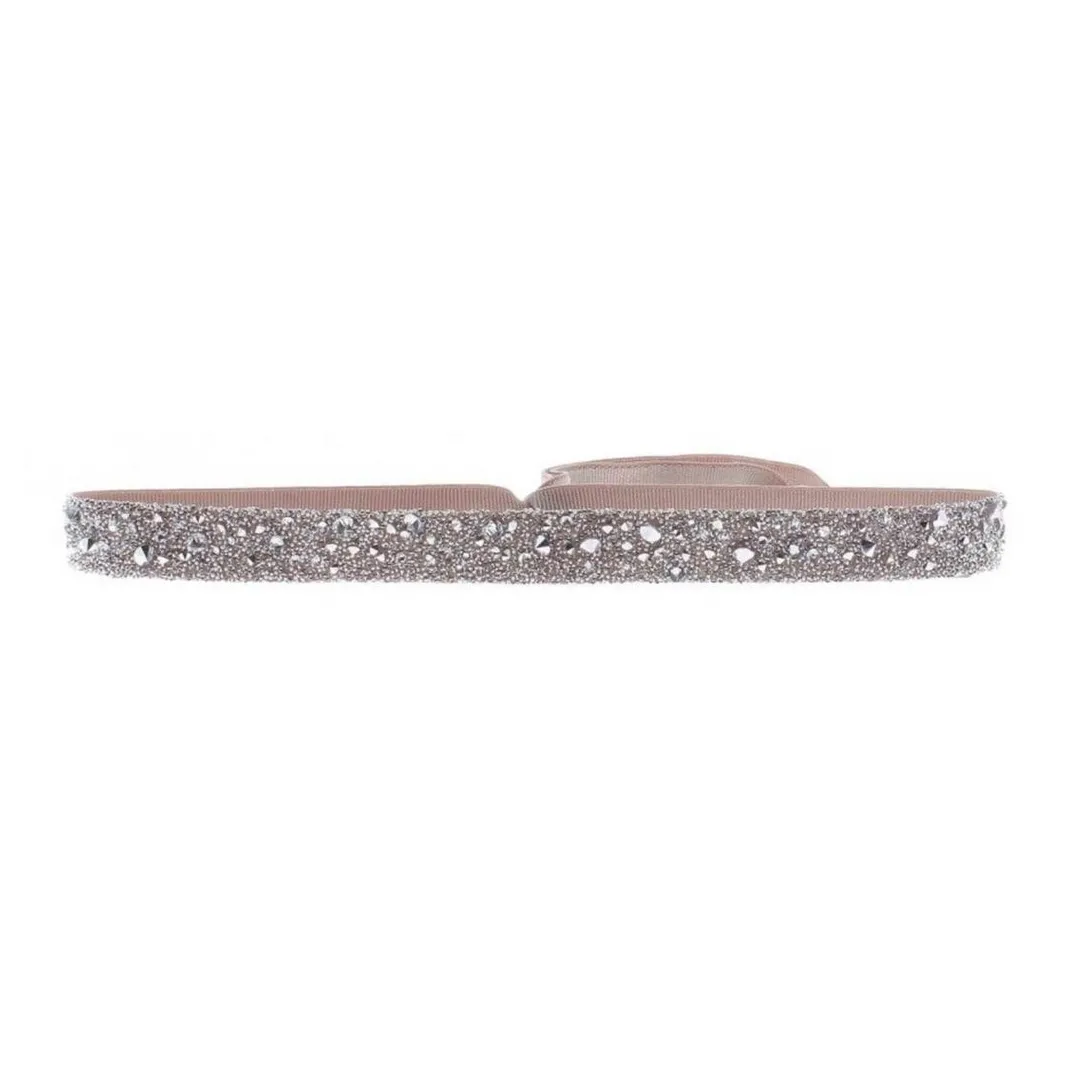 Les Interchangeables Bracelet A35899 - Bracelet Tissu Beige Cristaux de haute qualité Femme | Femme Bracelet