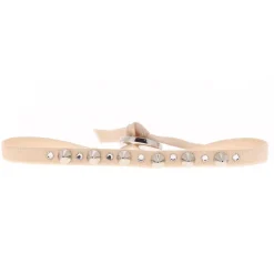 Les Interchangeables Bracelet A39350 - Bracelet Tissu Beige Cristaux de haute qualité Femme | Femme Bracelet
