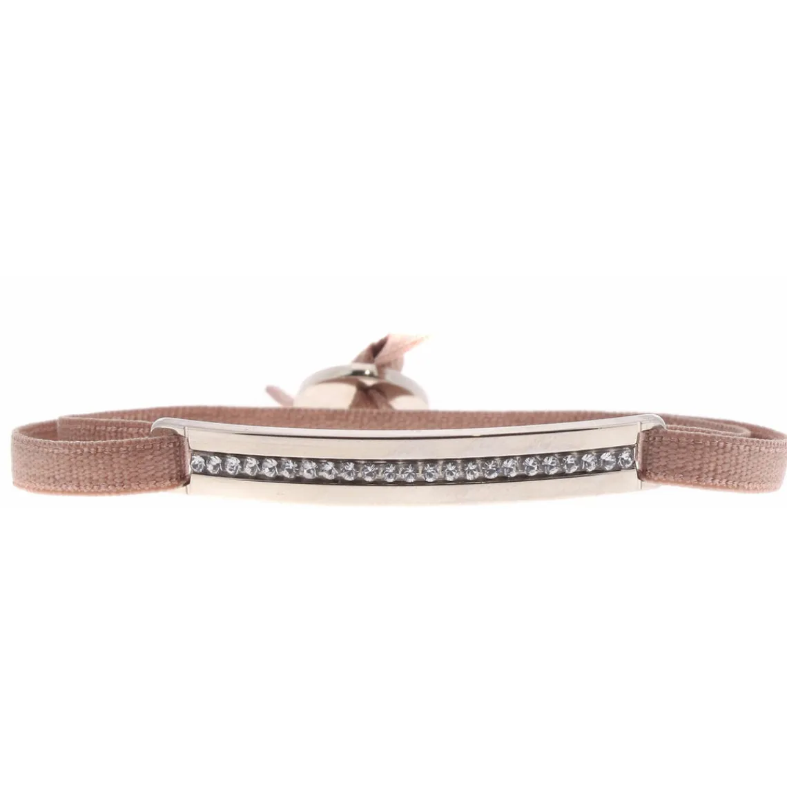 Les Interchangeables Bracelet A34783 - Bracelet Tissu Beige Cristaux de haute qualité Femme | Femme Bracelet
