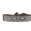 Les Interchangeables Bracelet A36951 - Bracelet Tissu Marron Cristaux de haute qualité Femme | Femme Bracelet