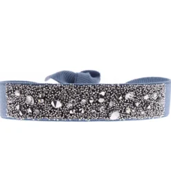 Les Interchangeables Bracelet A36478 - Bracelet Tissu Bleu Cristaux de haute qualité Femme | Femme Bracelet