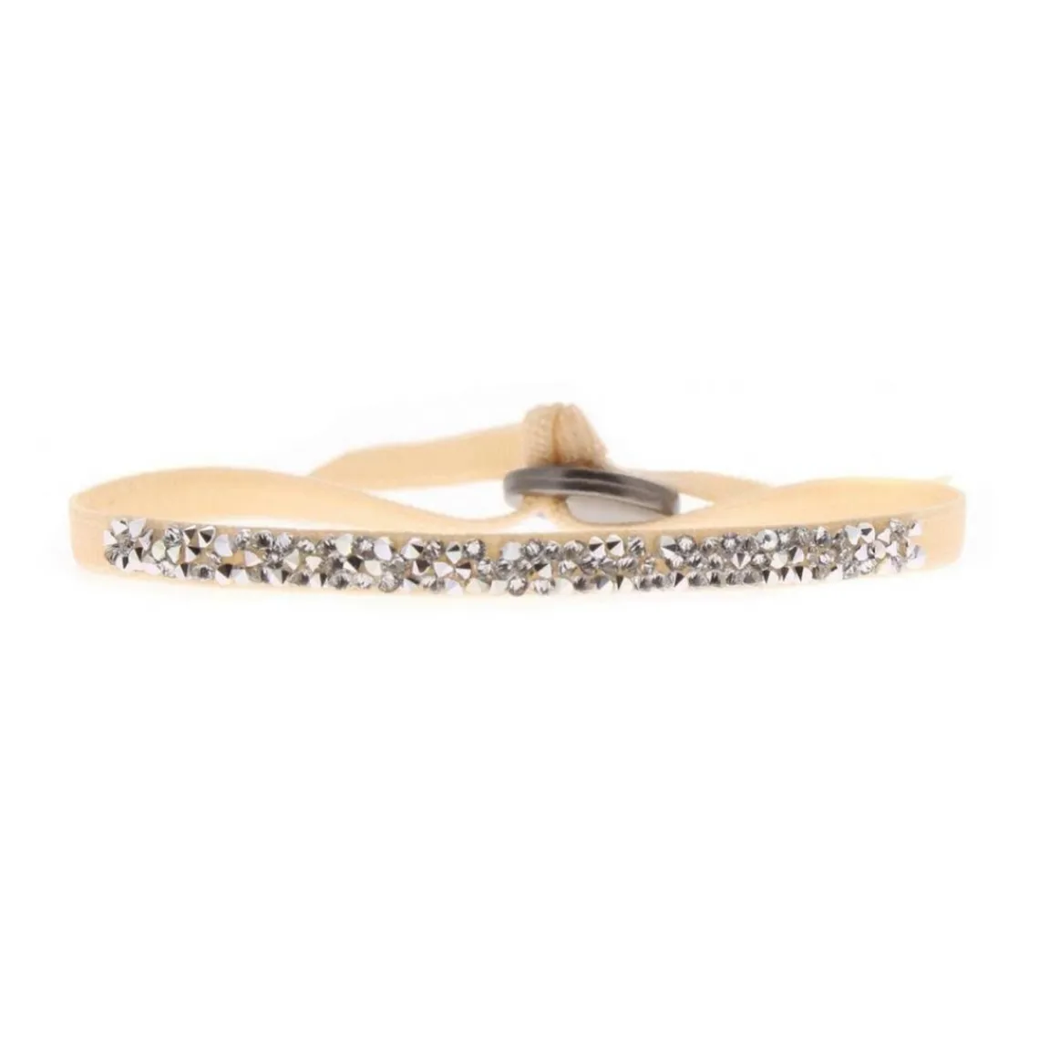 Les Interchangeables Bracelet A37643 - Bracelet Tissu Rose Cristaux de haute qualité Femme | Femme Bracelet