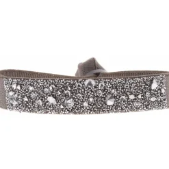 Les Interchangeables Bracelet A36981 - Bracelet Tissu Marron Cristaux de haute qualité Femme | Femme Bracelet