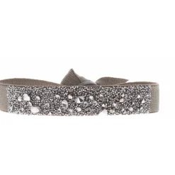 Les Interchangeables Bracelet A36465 - Bracelet Tissu Marron Cristaux de haute qualité Femme | Femme Bracelet