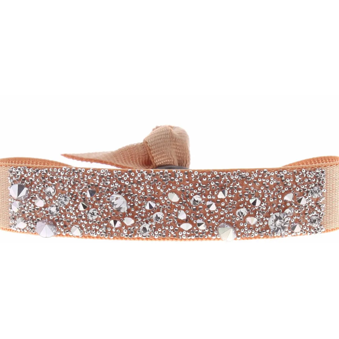 Les Interchangeables Bracelet A39571 - Bracelet Tissu Orange Cristaux de haute qualité Femme | Femme Bracelet
