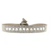 Les Interchangeables Bracelet A19138 - Bracelet Tissu Beige Cristaux de haute qualité Femme | Femme Bracelet