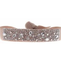 Les Interchangeables Bracelet A38239 - Bracelet Tissu Beige Cristaux de haute qualité Femme | Femme Bracelet