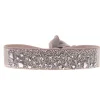Les Interchangeables Bracelet A38395 - Bracelet Tissu Beige Cristaux de haute qualité Femme | Femme Bracelet