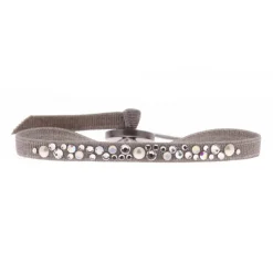 Les Interchangeables Bracelet A36700 - Bracelet Tissu Marron Cristaux de haute qualité Femme | Femme Bracelet