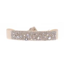Les Interchangeables Bracelet A36455 - Bracelet Tissu Beige Cristaux de haute qualité Femme | Femme Bracelet