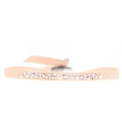Les Interchangeables Bracelet A41162 - Bracelet Tissu Rose Cristaux de haute qualité Femme | Femme Bracelet