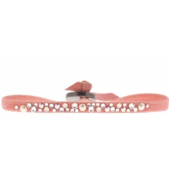 Les Interchangeables Bracelet A36658 - Bracelet Tissu Rose Cristaux de haute qualité Femme | Femme Bracelet